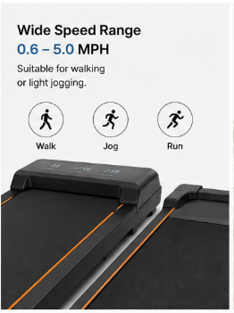Under Desk Walking Pad Treadmill – Portable Home & Office Treadmill with Remote & LED Display (2.5HP, 265 lbs)