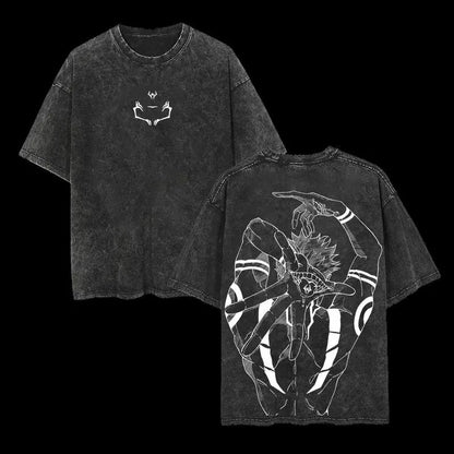 Mens Washed New Arrival Clothes Tee Shirt Graphic T-Shirts Men Tshirt for Men Ropa Hombre Anime Jujutsu Kaisen Ryomen Sukuna