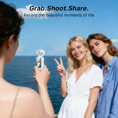 Q7 Rotating Lens 2.5K 100 MP Action Video Camera with Memory Card, White